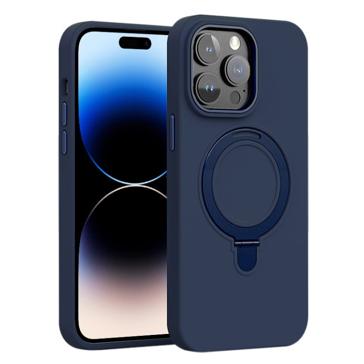 Liquid Silicone MagSafe Metal Ring Holder Phone Case, For iPhone 14 Pro, For iPhone 14 Pro Max, For iPhone 13 Pro Max