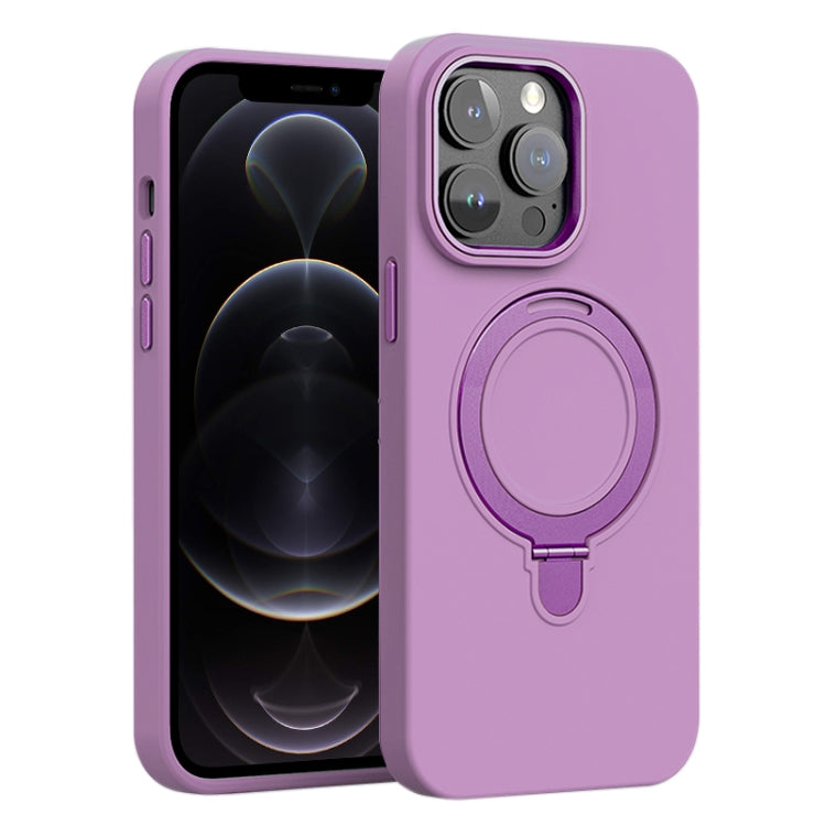 Liquid Silicone MagSafe Metal Ring Holder Phone Case, For iPhone 12 Pro Max, For iPhone 12 Pro