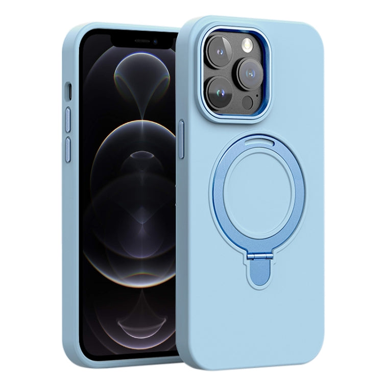 Liquid Silicone MagSafe Metal Ring Holder Phone Case, For iPhone 12 Pro Max, For iPhone 12 Pro
