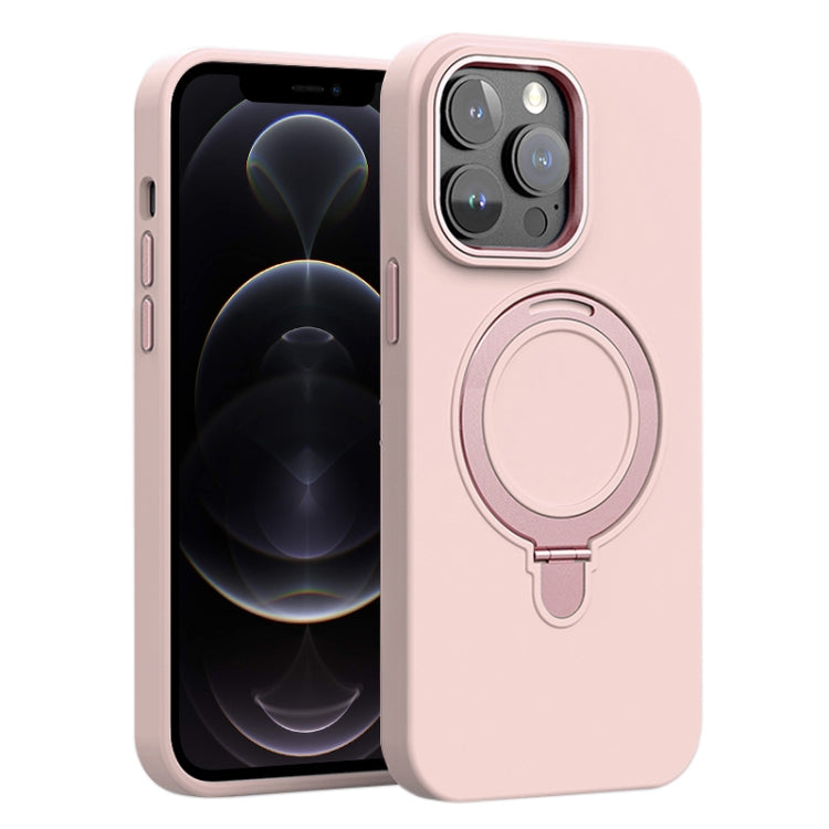 Liquid Silicone MagSafe Metal Ring Holder Phone Case, For iPhone 12 Pro Max, For iPhone 12 Pro
