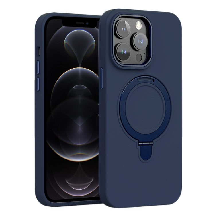 Liquid Silicone MagSafe Metal Ring Holder Phone Case, For iPhone 12 Pro Max, For iPhone 12 Pro
