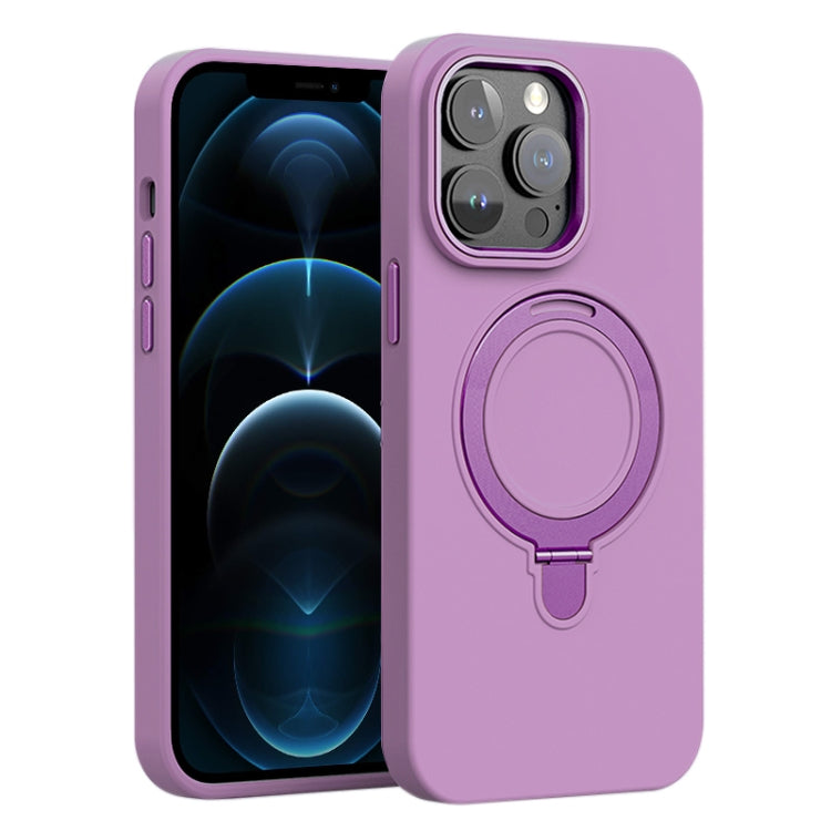 Liquid Silicone MagSafe Metal Ring Holder Phone Case, For iPhone 12 Pro Max, For iPhone 12 Pro