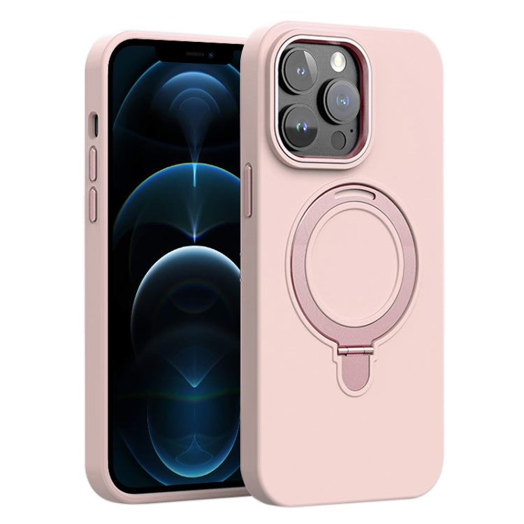 Liquid Silicone MagSafe Metal Ring Holder Phone Case, For iPhone 12 Pro Max, For iPhone 12 Pro