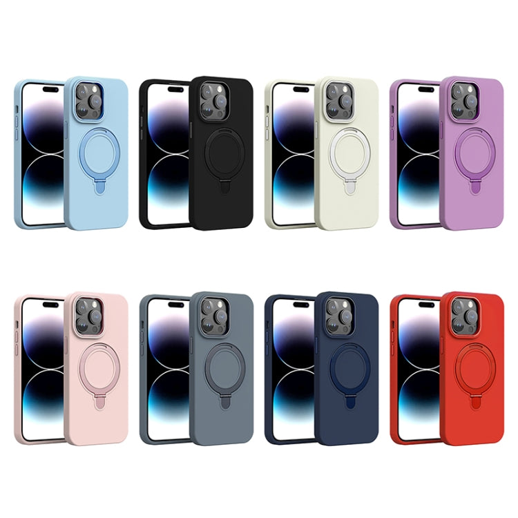 Liquid Silicone MagSafe Metal Ring Holder Phone Case, For iPhone 13 Pro, For iPhone 13, For iPhone 12