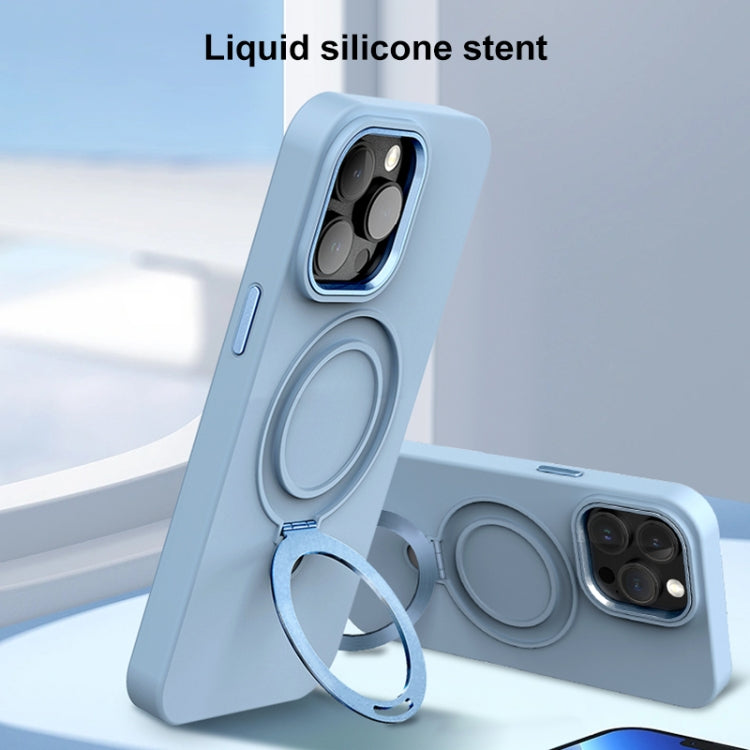 Liquid Silicone MagSafe Metal Ring Holder Phone Case, For iPhone 15 Pro Max, For iPhone 15 Pro, For iPhone 15 Plus