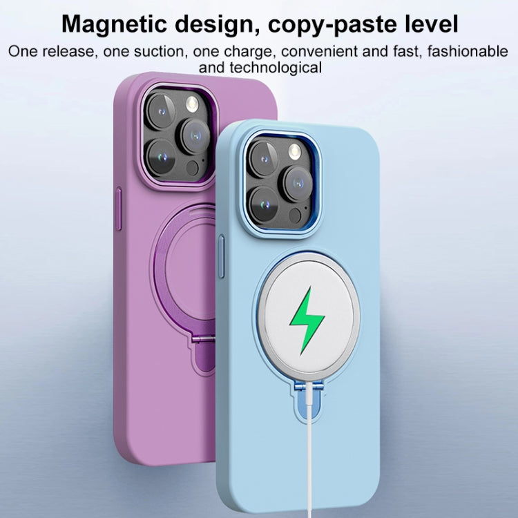 Liquid Silicone MagSafe Metal Ring Holder Phone Case, For iPhone 15 Pro Max, For iPhone 15 Pro, For iPhone 15 Plus