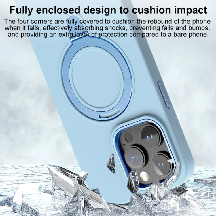 Liquid Silicone MagSafe Metal Ring Holder Phone Case, For iPhone 13 Pro, For iPhone 13, For iPhone 12