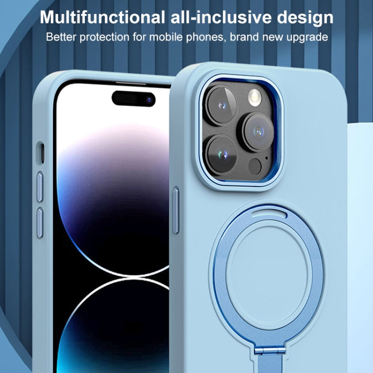 Liquid Silicone MagSafe Metal Ring Holder Phone Case, For iPhone 14 Pro, For iPhone 14 Pro Max, For iPhone 13 Pro Max
