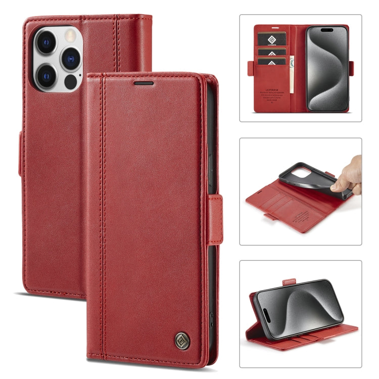 LC.IMEEKE Skin-friendly Card Slots Leather Phone Case, For iPhone 16 Pro Max, For iPhone 16 Pro