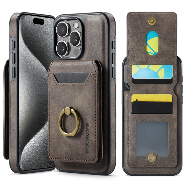 MAGKING K1 MagSafe Detachable Wallet RFID Back Cover Phone Case, For iPhone 16, For iPhone 15 Pro Max, For iPhone 15 Pro, For iPhone 15 Plus