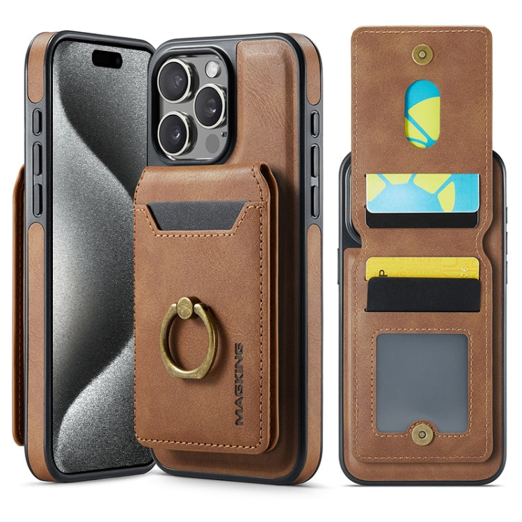 MAGKING K1 MagSafe Detachable Wallet RFID Back Cover Phone Case, For iPhone 16, For iPhone 15 Pro Max, For iPhone 15 Pro, For iPhone 15 Plus