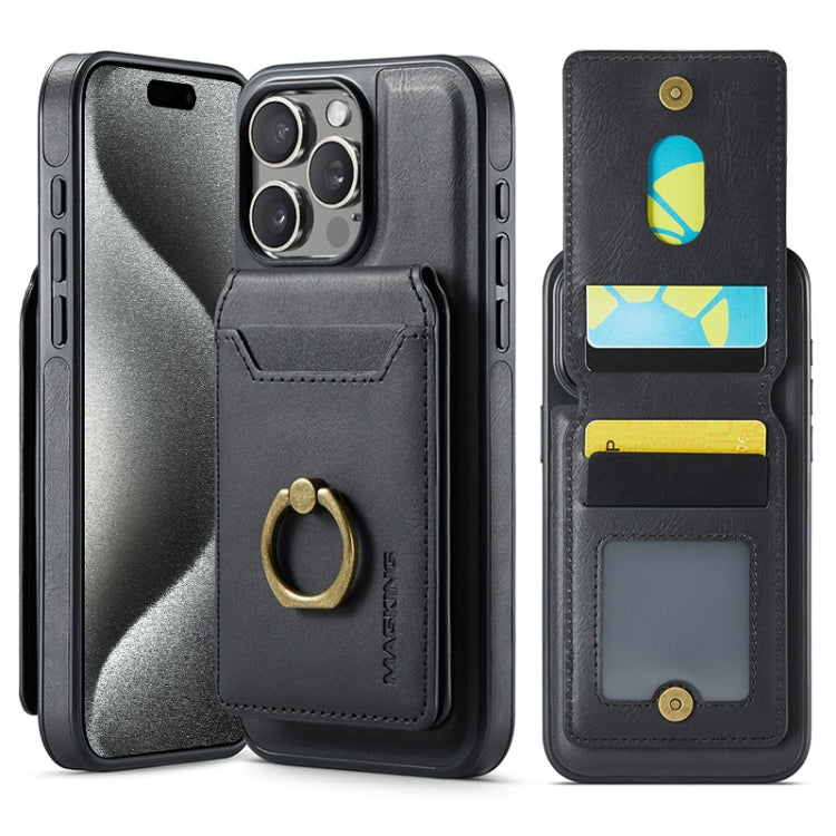MAGKING K1 MagSafe Detachable Wallet RFID Back Cover Phone Case, For iPhone 16, For iPhone 15 Pro Max, For iPhone 15 Pro, For iPhone 15 Plus