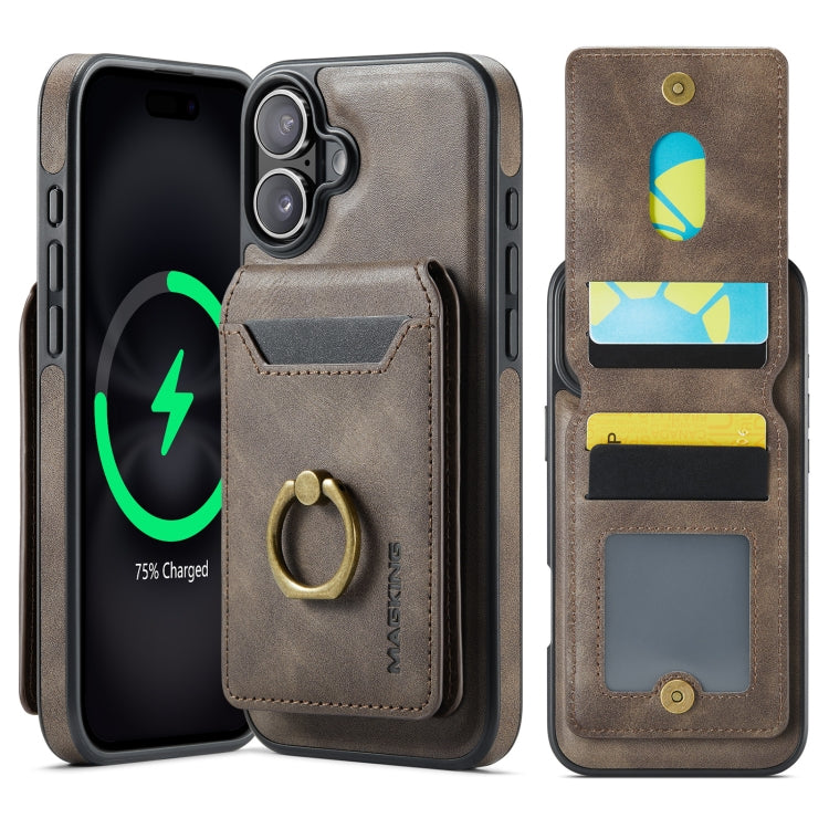 MAGKING K1 MagSafe Detachable Wallet RFID Back Cover Phone Case, For iPhone 16, For iPhone 15 Pro Max, For iPhone 15 Pro, For iPhone 15 Plus