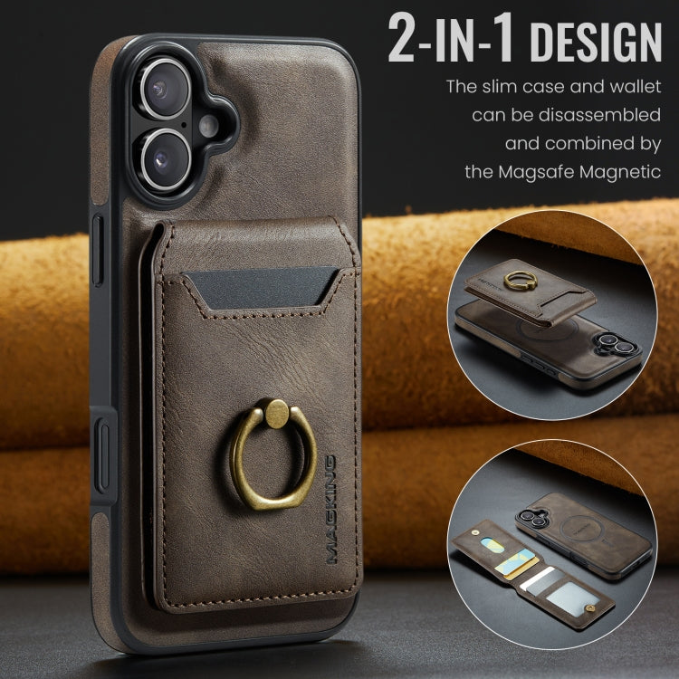 MAGKING K1 MagSafe Detachable Wallet RFID Back Cover Phone Case, For iPhone 16, For iPhone 15 Pro Max, For iPhone 15 Pro, For iPhone 15 Plus