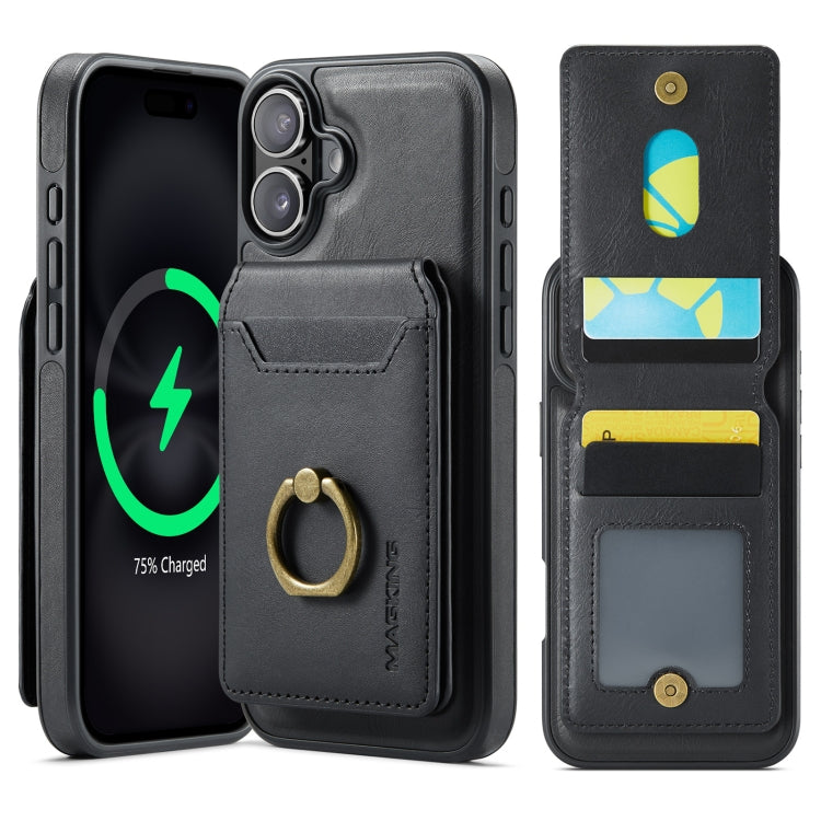 MAGKING K1 MagSafe Detachable Wallet RFID Back Cover Phone Case, For iPhone 16, For iPhone 15 Pro Max, For iPhone 15 Pro, For iPhone 15 Plus