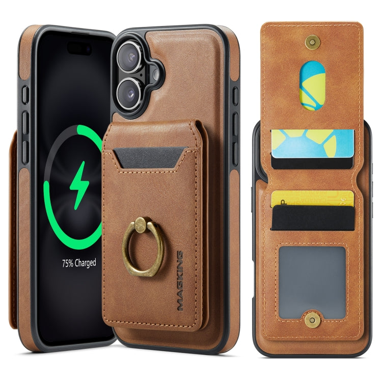 MAGKING K1 MagSafe Detachable Wallet RFID Back Cover Phone Case, For iPhone 16, For iPhone 15 Pro Max, For iPhone 15 Pro, For iPhone 15 Plus