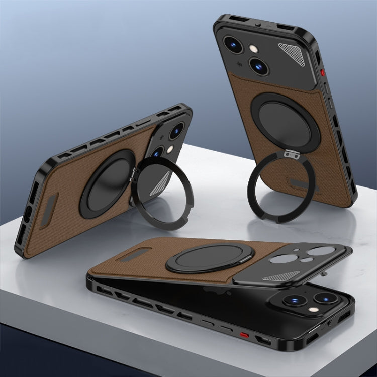 Metal Snap Buckle 360 Degree Rotating MagSafe Magnetic Holder Phone Case, For iPhone 15 Pro Max, For iPhone 15 Pro, For iPhone 15, For iPhone 14