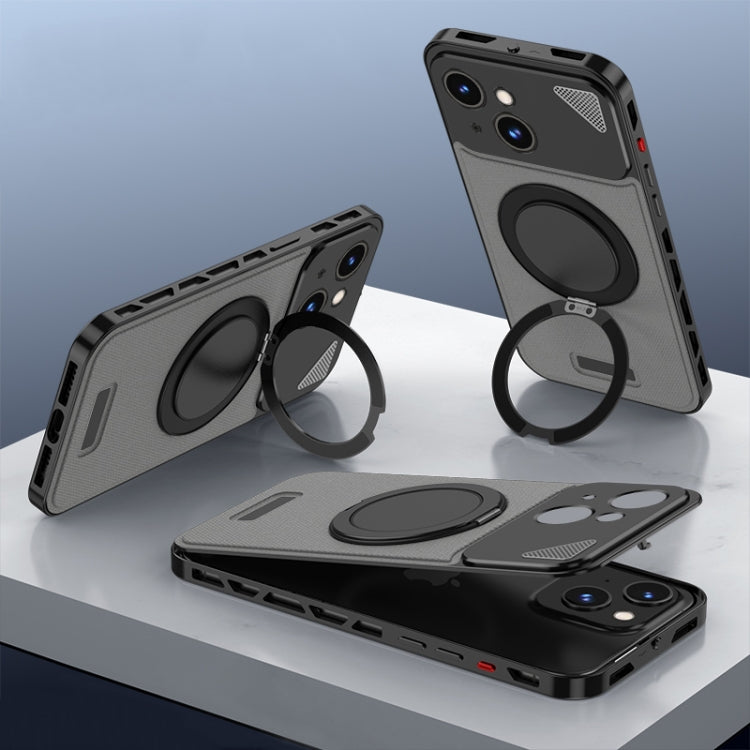 Metal Snap Buckle 360 Degree Rotating MagSafe Magnetic Holder Phone Case, For iPhone 15 Pro Max, For iPhone 15 Pro, For iPhone 15, For iPhone 14