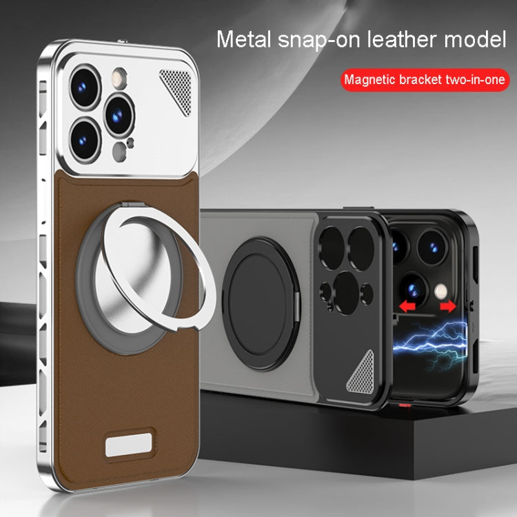 Metal Snap Buckle 360 Degree Rotating MagSafe Magnetic Holder Phone Case, For iPhone 14 Pro, For iPhone 14 Pro Max, For iPhone 13 Pro Max, For iPhone 13 Pro