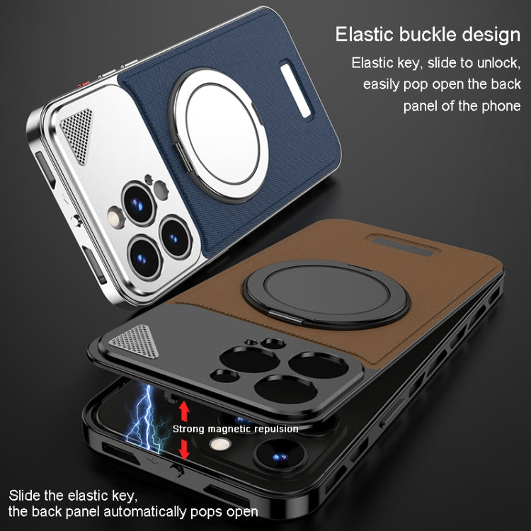 Metal Snap Buckle 360 Degree Rotating MagSafe Magnetic Holder Phone Case, For iPhone 15 Pro Max, For iPhone 15 Pro, For iPhone 15, For iPhone 14