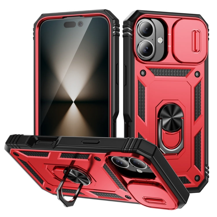 Sliding Camshield TPU + PC Phone Case with Holder, For iPhone 16 Pro, For iPhone 16 Plus, For iPhone 16