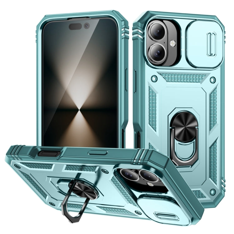 Sliding Camshield TPU + PC Phone Case with Holder, For iPhone 16 Pro, For iPhone 16 Plus, For iPhone 16