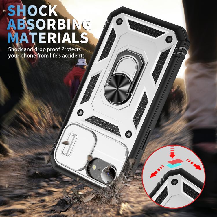 Sliding Camshield TPU + PC Phone Case with Holder, For iPhone 17e / 16e, For iPhone 17 Pro Max, For iPhone 17 Pro
