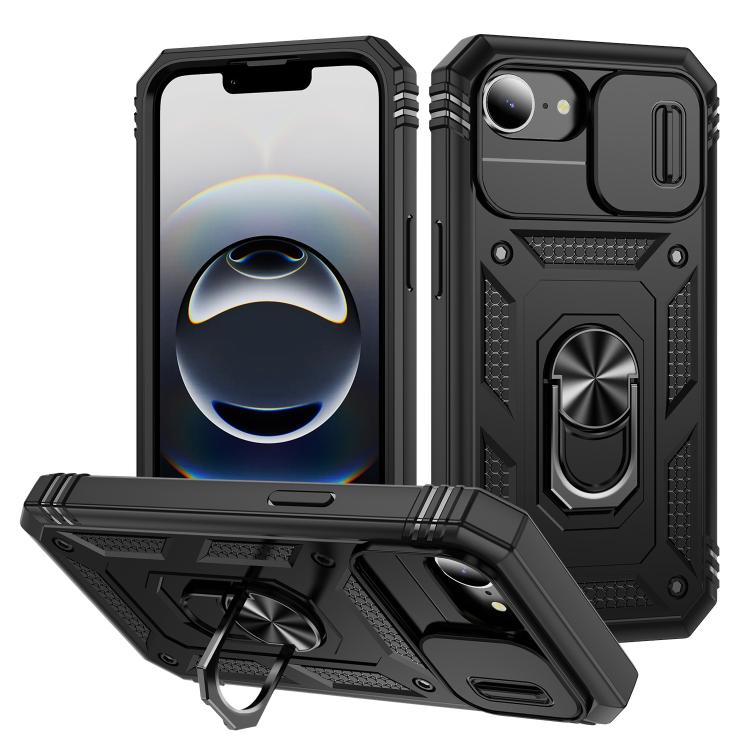 Sliding Camshield TPU + PC Phone Case with Holder, For iPhone 17e / 16e, For iPhone 17 Pro Max, For iPhone 17 Pro