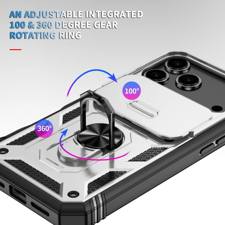 Sliding Camshield TPU + PC Phone Case with Holder, For iPhone 17e / 16e, For iPhone 17 Pro Max, For iPhone 17 Pro