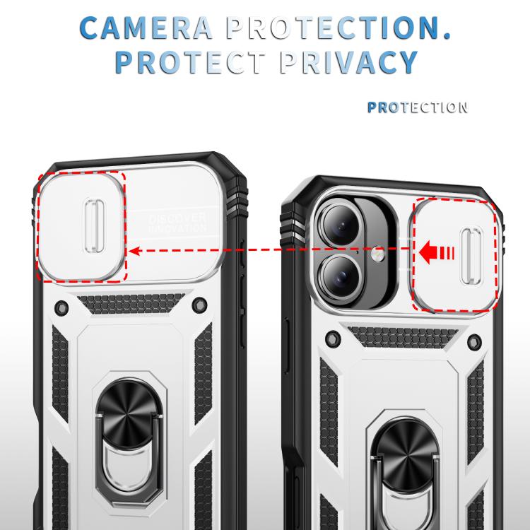 Sliding Camshield TPU + PC Phone Case with Holder, For iPhone 17, For iPhone 17 Air, For iPhone 16 Pro Max