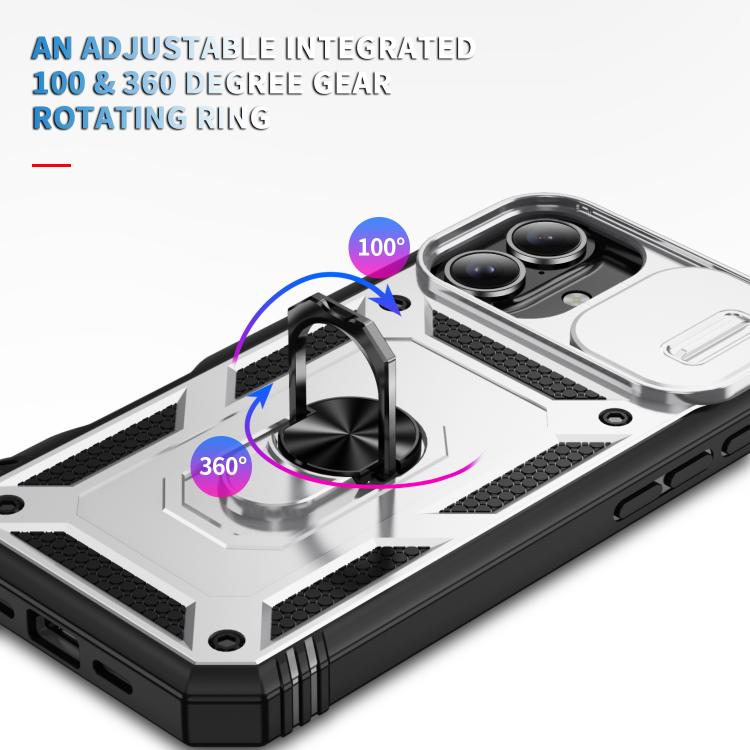 Sliding Camshield TPU + PC Phone Case with Holder, For iPhone 17, For iPhone 17 Air, For iPhone 16 Pro Max