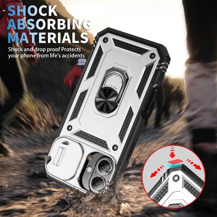 Sliding Camshield TPU + PC Phone Case with Holder, For iPhone 17, For iPhone 17 Air, For iPhone 16 Pro Max