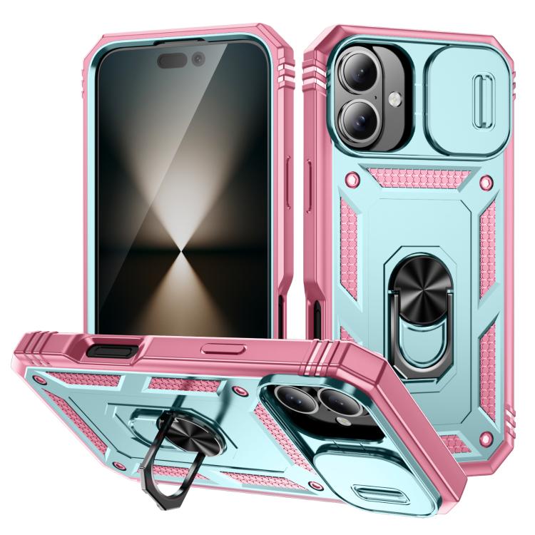 Sliding Camshield TPU + PC Phone Case with Holder, For iPhone 17, For iPhone 17 Air, For iPhone 16 Pro Max