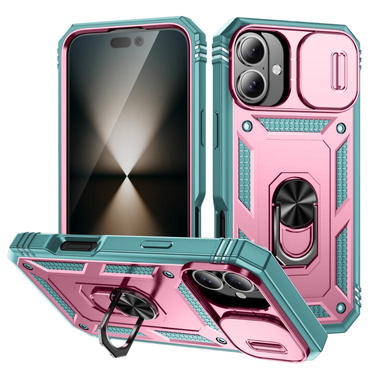 Sliding Camshield TPU + PC Phone Case with Holder, For iPhone 17, For iPhone 17 Air, For iPhone 16 Pro Max