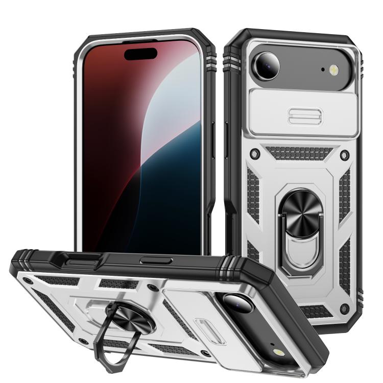 Sliding Camshield TPU + PC Phone Case with Holder, For iPhone 17, For iPhone 17 Air, For iPhone 16 Pro Max