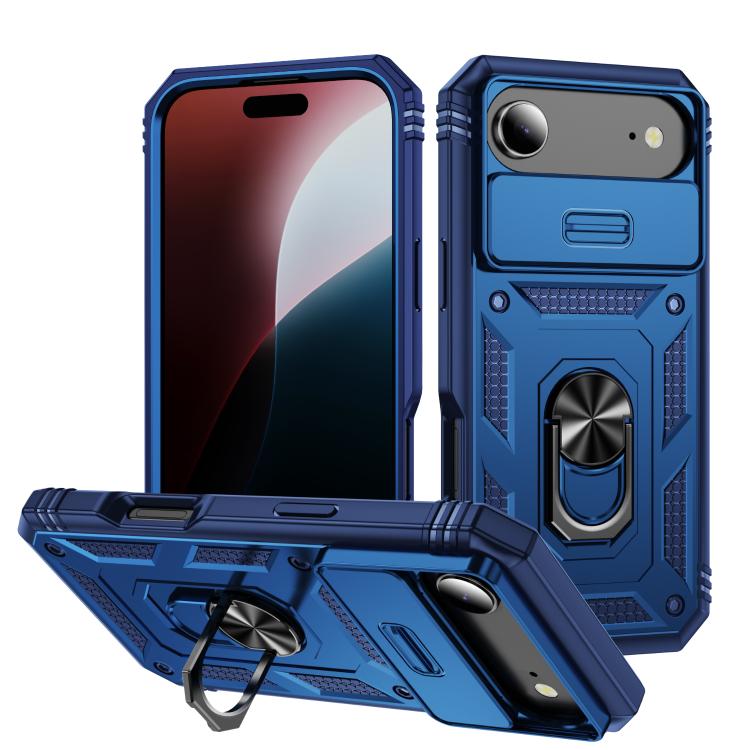 Sliding Camshield TPU + PC Phone Case with Holder, For iPhone 17, For iPhone 17 Air, For iPhone 16 Pro Max
