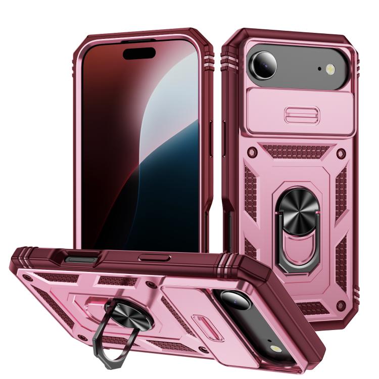 Sliding Camshield TPU + PC Phone Case with Holder, For iPhone 17, For iPhone 17 Air, For iPhone 16 Pro Max