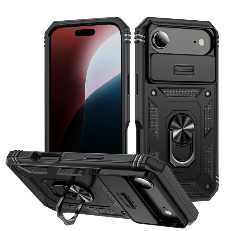 Sliding Camshield TPU + PC Phone Case with Holder, For iPhone 17, For iPhone 17 Air, For iPhone 16 Pro Max