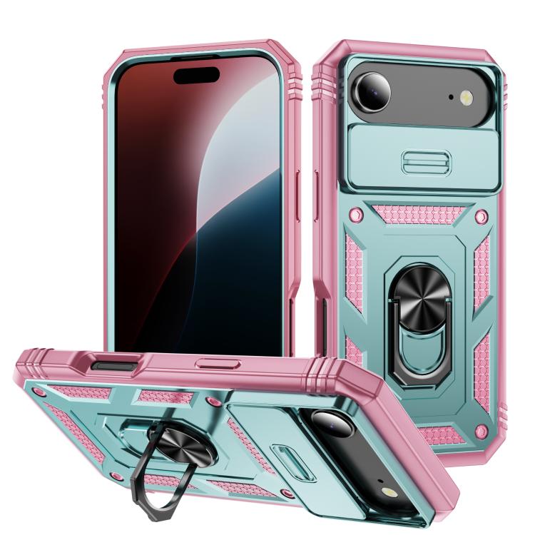 Sliding Camshield TPU + PC Phone Case with Holder, For iPhone 17, For iPhone 17 Air, For iPhone 16 Pro Max
