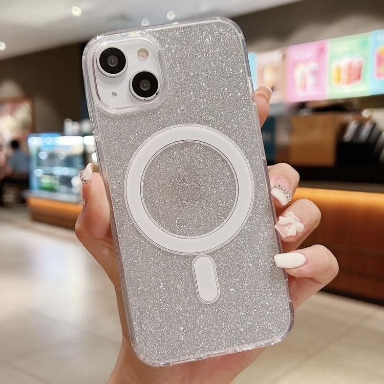 Acrylic Transparent Glitter MagSafe Phone Case, For iPhone 15, For iPhone 14 Plus, For iPhone 14