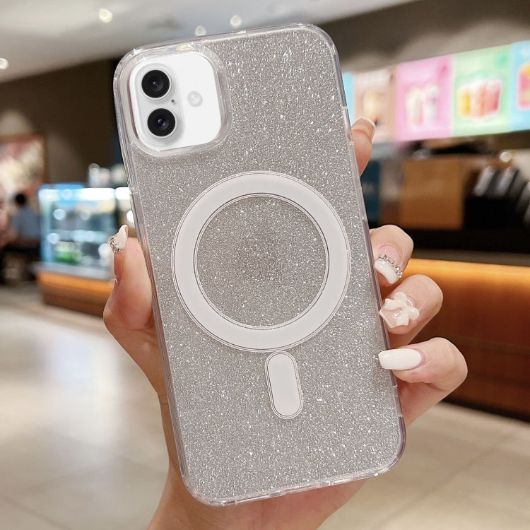 Acrylic Transparent Glitter MagSafe Phone Case, For iPhone 16 Pro, For iPhone 16 Plus, For iPhone 16