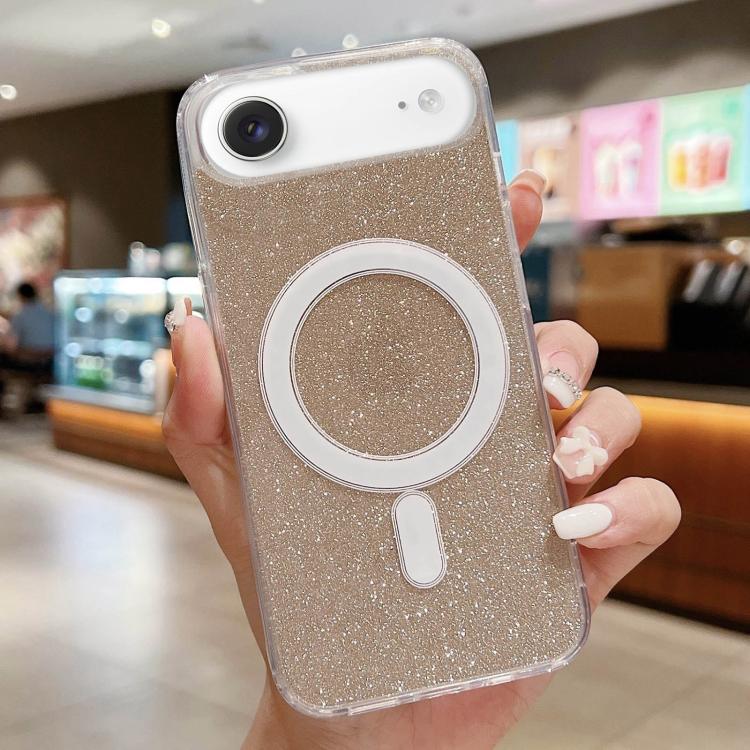 Acrylic Transparent Glitter MagSafe Phone Case, For iPhone Air, For iPhone 16e, For iPhone 16 Pro Max