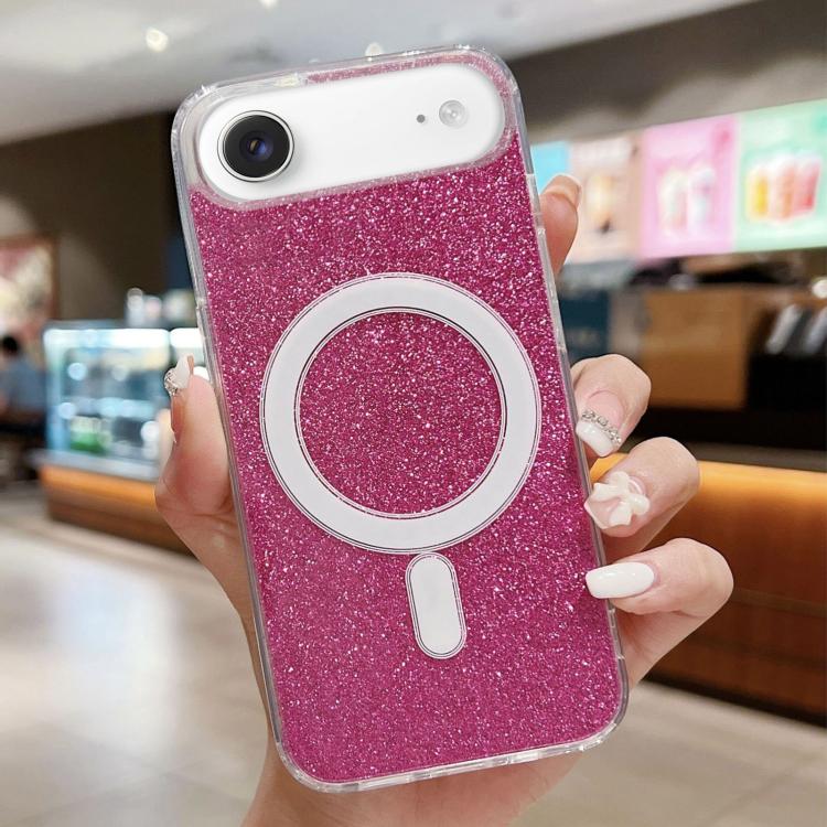 Acrylic Transparent Glitter MagSafe Phone Case, For iPhone Air, For iPhone 16e, For iPhone 16 Pro Max