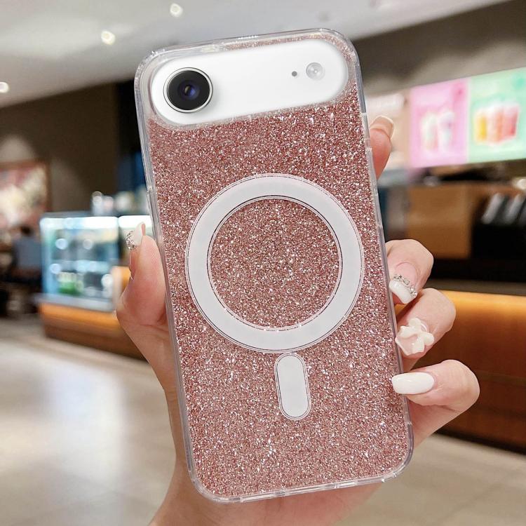 Acrylic Transparent Glitter MagSafe Phone Case, For iPhone Air, For iPhone 16e, For iPhone 16 Pro Max