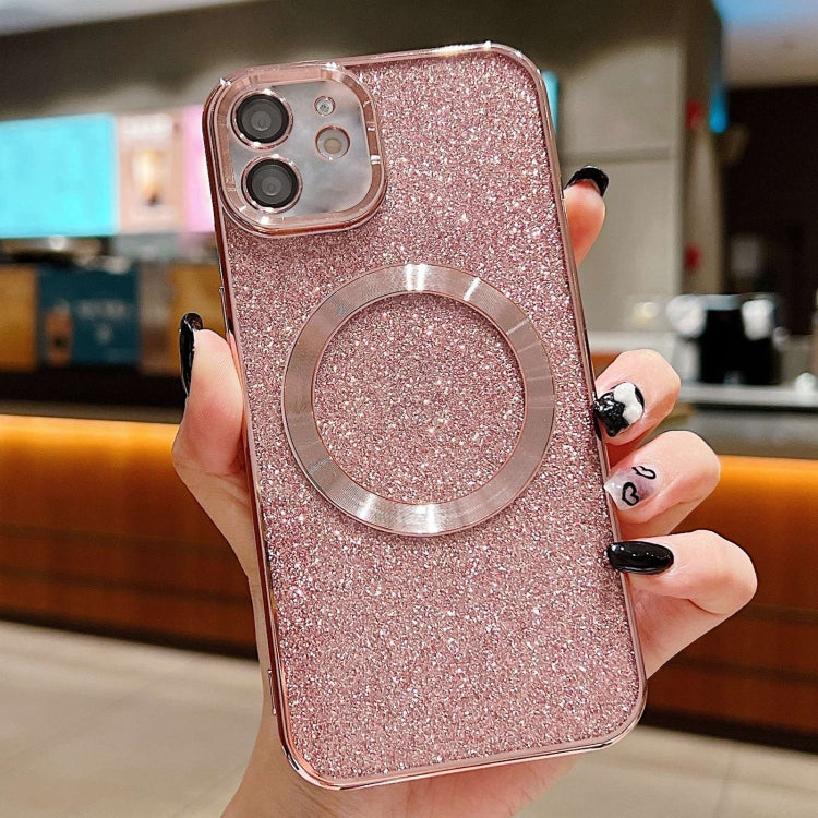 Electroplating Pure Color Glitter Powder MagSafe Phone Case, For iPhone 11 Pro Max, For iPhone 11, For iPhone 11 Pro