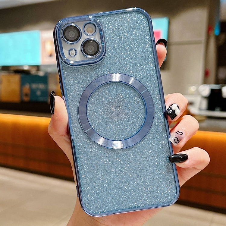 Electroplating Pure Color Glitter Powder MagSafe Phone Case, For iPhone 15 Plus, For iPhone 15, For iPhone 14 Plus