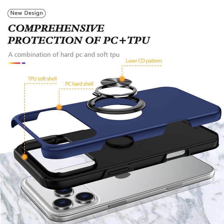 PC + TPU Magnetic Phone Case with Invisible Ring Holder, For iPhone Air, For iPhone 16 Pro Max, For iPhone 16 Pro