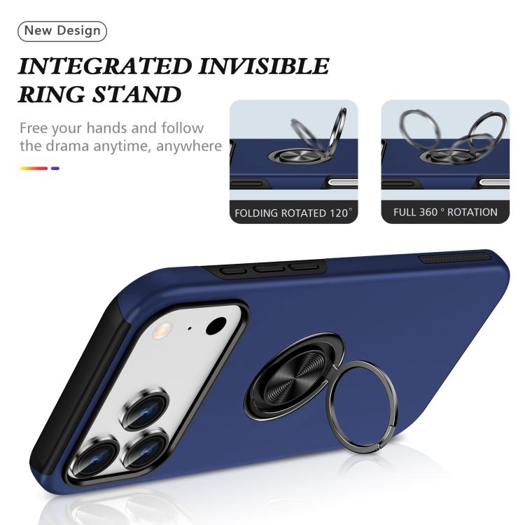 PC + TPU Magnetic Phone Case with Invisible Ring Holder, For iPhone Air, For iPhone 16 Pro Max, For iPhone 16 Pro