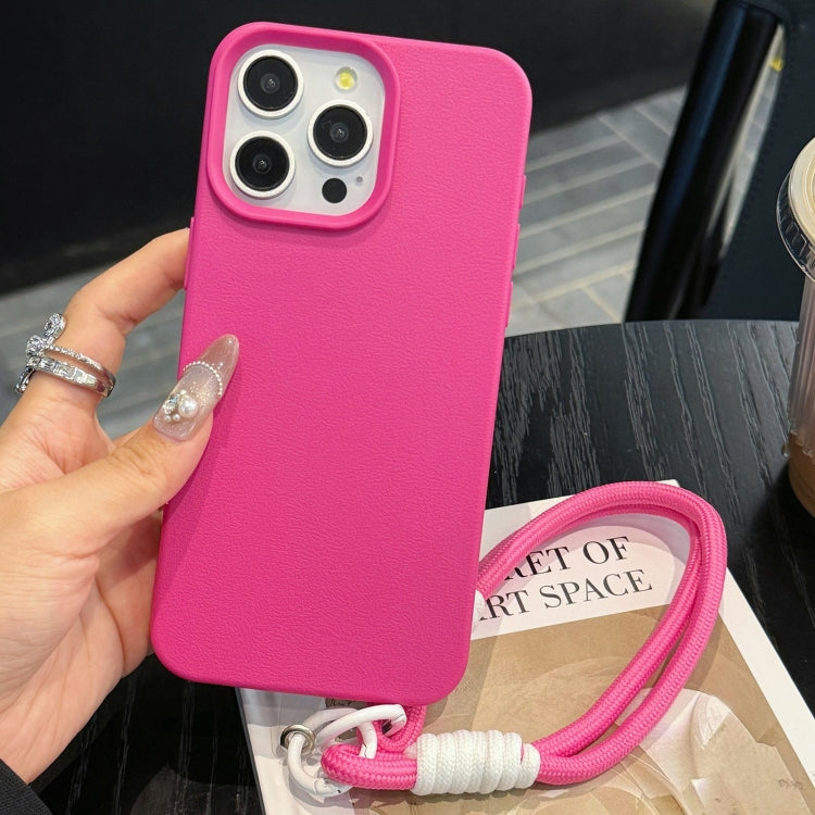 Leather Texture TPU Full Coverage Phone Case with Lanyard, For iPhone 16 Pro Max, For iPhone 16 Pro, For iPhone 16 Plus, For iPhone 16, For iPhone 15 Pro Max, For iPhone 15 Pro, For iPhone 15 Plus