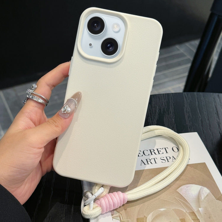 Leather Texture TPU Full Coverage Phone Case with Lanyard, For iPhone 16 Pro Max, For iPhone 16 Pro, For iPhone 16 Plus, For iPhone 16, For iPhone 15 Pro Max, For iPhone 15 Pro, For iPhone 15 Plus